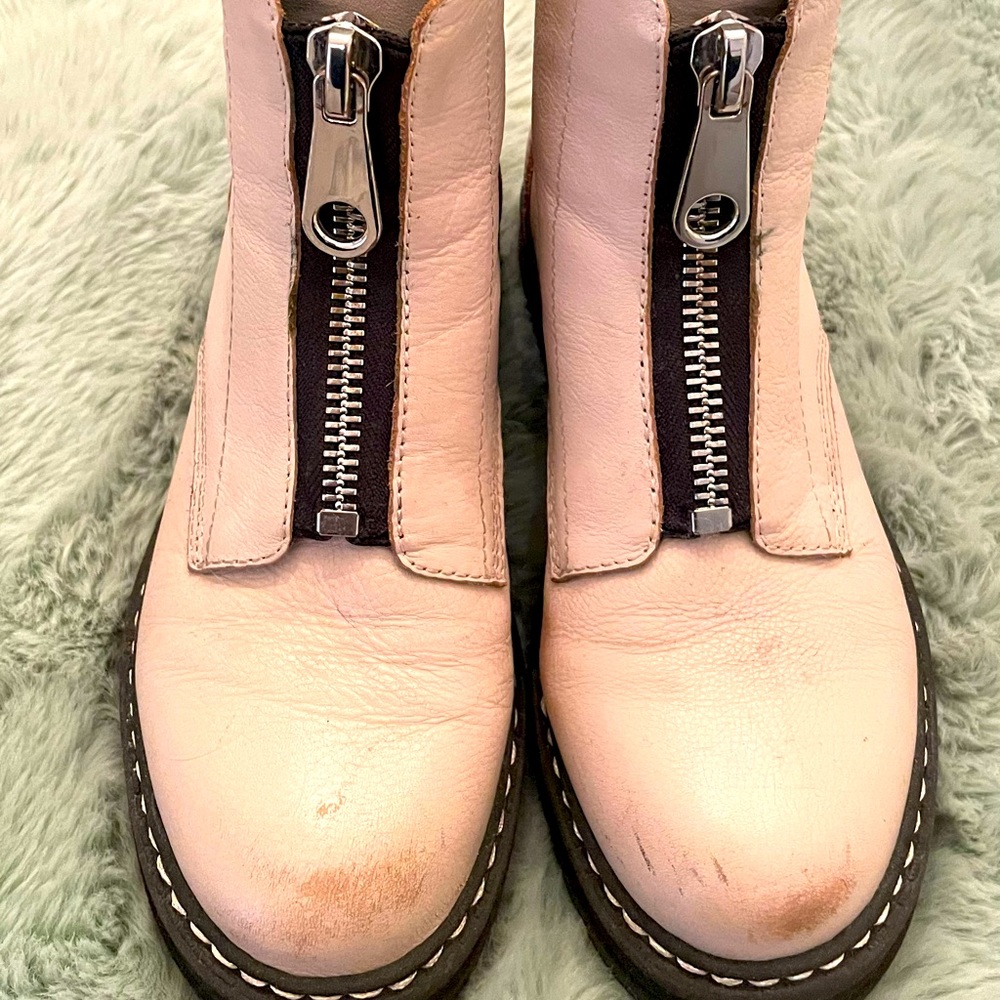 Cream Marc Fisher Combat Boots